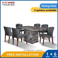 Sandra Marble Dining Set/ Marble Dining Table/ Meja Makan 6 Kerusi/ Meja Makan Marble/ Meja Makan Set