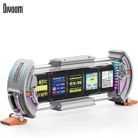 Divoom Times Gate Gaming Room Setup Digital Clock with Smart APP Control, WiFi Connect, RGB LED Disp