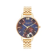 OLIVIA BURTON 女士皮革手錶 Semi Precious 34mm OB16SP13 金色
