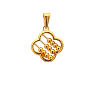 TAKA Jewellery 999 Pure Gold Pendant Abacus