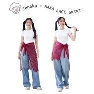 NAAKA SKIRT MAROON - KAMU JENAKA FASHION WOMEN - Lace Skirt - Lace Overskirt - Lace Wrap Skirt - Lac