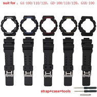 watch strap for Casio g-shock case strap set GA-100110120 GD-100110120 GAX-100 watch accessories silicone watch band