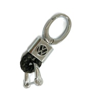 Leather Weave Straps Car Remote Keychain Keyrings Keychain (Dark Brown) for VW Volkswagen