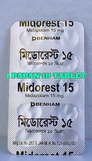 MIDOLAM 15 MG & MIDOREST 15 MG. READY FOR YOU. 1 STRIP 10 TABLET 5 STRIP 50 TABLET 10 STRIP 100 TABL