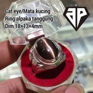 HITAM MATA Cat EYE STONE RING BLACK CAT EYE ALPAKA RING