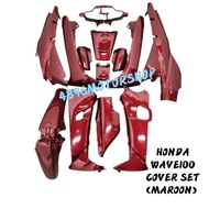 HLD HONDA WAVE100 WAVE 100 W100 FULL BODY COVER SET COVERSET BLACK / SILVER / RED MAROON / TM BLUE