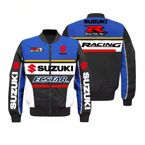 2026 New Trendy Suzuki Jacket Cycling Jacket Motorcycle Jacket Fleece Warm Suzuki Men's Jacket Vinta