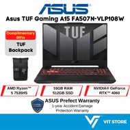 ASUS TUF GAMING A15 FA507N-VLP108W AMD Ryzen™ 5 7535HS 16GB 512GB RTX4060 15.6" FHD W11 Gaming Laptop