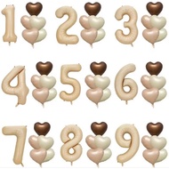 6pcs LOVE RETRO NUMBER CARAMEL BALLOON PACKAGE