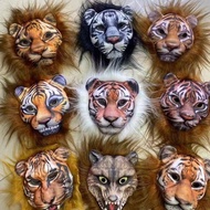 Halloween Furry Mask Animal Tiger Mask Scenery Area Temple Fair Furry Mask