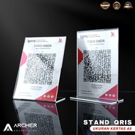 Acrylic QRIS STAND TENT HOLDER A5 DISPLAY MENU A5 Portrait
