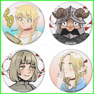 ST1 Dungeon Meshi Marcille Tinplate Badge Mirror Keychain Backpack Pendant Anime Accessories TS1