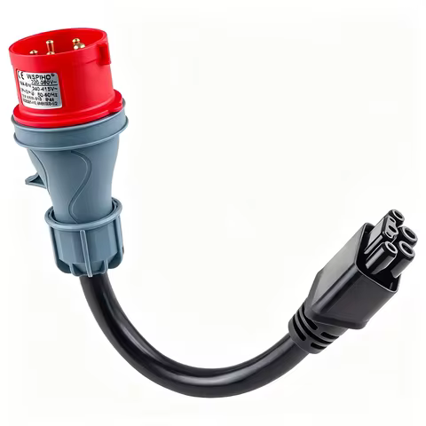 3Wires 5Pin CEE Adapter For Tesla Model S 3 X Y Gen 2 Ev Charger Universal Mobile Connector 32A Red 