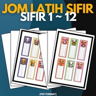🖨️WORKSHEET LATIH SIFIR 1 HINGGA 12 | PRINTABLE PDF