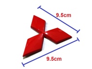 โลโก้ mitsubishi สีแดงขนาด 9.5 cm สำหรับรถ mirage attrage lancer EX จำนวน 1 ตัว**ครบเครื่องเรืองประดับยนต์**