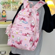 QUINTON Melody Backpack, Nylon Printed Cartoon Rucksack, Zipper Large Capacity Kite Pochacco Anime School Bag Outdoor