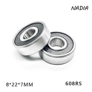 NADIA Ball Bearings 608 2RS Sealed 608RS Bearing Steel