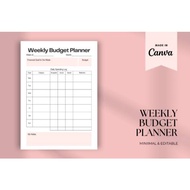 Digital Planner, Weekly Budget Planner, Budget Tracker, Budget Planner