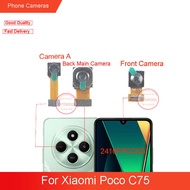 กล้องด้านหลังสำหรับ Xiaomi Poco C75อะไหล่หลักสายเคเบิลงอได้โมดูลกล้องหน้า