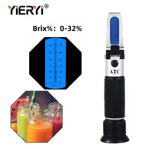 Yieryi Handheld Brix 32 Refractometer Sugar Meter Fruit Sugar Meter Sugar Tester Saccharimeter Sugar
