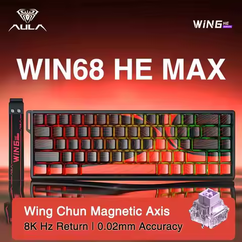 AULA WIN60 WIN68 HE E-sports Magnetic Switch Keyboard Rapid Trigger 8K RT Wired RGB Hot swap Customi