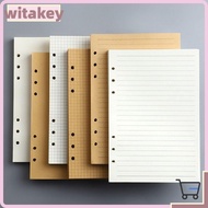 WITAK 80Sheets Loose Leaf Paper, A5/A6/A7 Horizontal Line/Blank Notebook Refill Paper, Durable Kraft