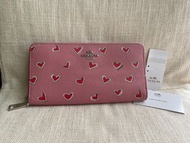 全新 Coach long zip wallet  
