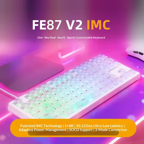 Aishi Fe87 V2 Mechanical Magnetic Axis Gaming Keyboard Tri Mode Wireless Double 8k Polling Rate Imc 