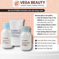 ILLI YOON travel Set for sensitive skin (Lotion 50ml + Wash 50ml + Cream 30ml) convenient and benign