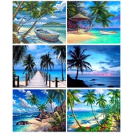 RUOPOTY 60x75cm/50x65cm/40x50cm Frame Painting By Numbers Beach Drawing On Canvas Pictures By Number