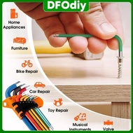 DFOdiy 9Pcs Allen Key Set 1.5mm -10mm Colour Coded Hexagon Hex Ball Point Torx Star Wrench Sleeve Ke