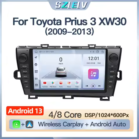 For Toyota Prius 3 XW30 2009-2013 Android Car Radio Stereo Multimedia Audio Carplay AUTO Navigation 
