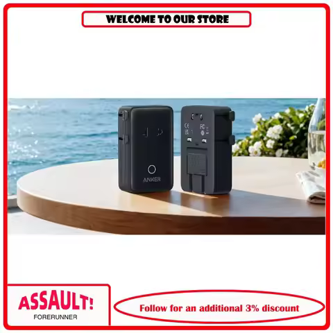 Anker Nano Travel Adapter, 5-Port Power Adapter with 1× 2-Pin AC, 2 USB A, 2 USB C for 20W, Smart Te