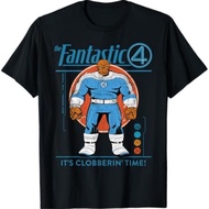 Kaos Marvel Fantastic Four: First Steps The Thing Retro T-Shirt Superhero Fantastic 4 Tee Baju Lelak