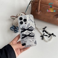 GANTUNGAN SS914 3D SILICONE CASE PEARL RIBBON STRAP HANGER FOR REALME 5 5i 6 7 8 9 9i 10 11 13 PRO C