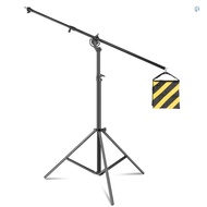 4m/157in Light Stand 2-in-1 Adjustable Boom Light Stand Multifunctional Tripod Heavy Duty 5kg/11lbs Load Capacity with Sand Bag 1/4in &amp; 3/8in Screw for Tripod Softbox Studio Strobe