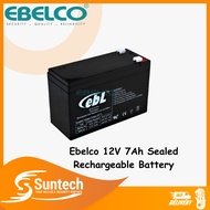 Ebelco 12V 7Ah Sealed Rechargeable Battery for Access Control, CCTV Systems and Door System