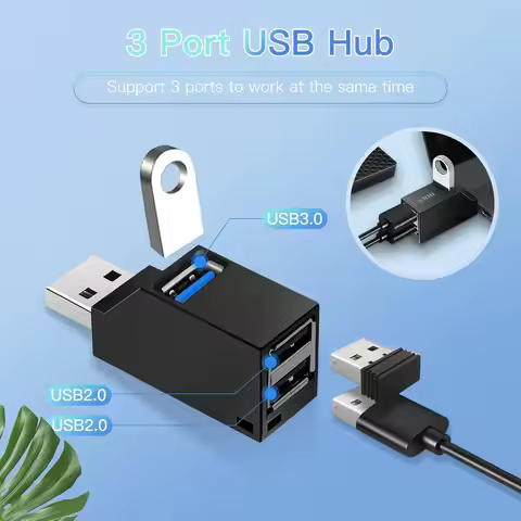 USB Hub,3 Port High USB 3.0 Speed Splitter for MacBook, Mac Pro/Mini,iMac,XPS,Notebook PC,USB Flash 