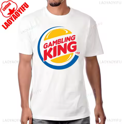 Funny Gambling King T-Shirt Vegas Roulette Slot Poker Gambling Casual Fashion Streetwear Man Tshirt 