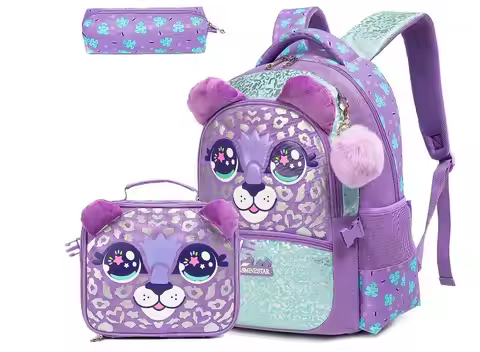 Kindergarten School Backpack Bag Children Elementary School Bag Lunch Bag Pen Bag 3 in 1 for Girl Ki