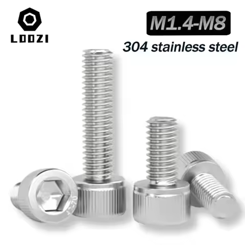 5/10/20/50pcs M1.4 M1.6 M2 M2.5 M3 M4 M5 M6 M8 A2-70 304 Stainless Steel DIN912 Allen Hexagon Hex So