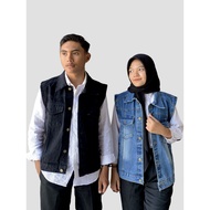 BRIGO Jaket Rompi Jeans Clasic || Jaket Jeans Rompi Anak Motor Masa Kini Untuk Pria dan Wanita Size