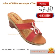 Jolie Ashley Nella 205 Maroon Women's Flip Flop Sandals