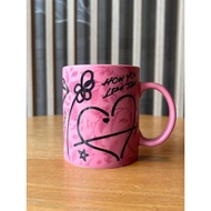 [Quality Assurance] Taiwan Starbucks black pink Co-Branded pink black Color Matching Double-Layer Plastic Straw Cup Ceramic Mug
