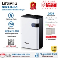 【Ready Stock & Ship in 0-1 Day】LifePro DH24 24L/D Dehumidifier/5L Water Tank/3-PIN SG Plug/2Y Warran