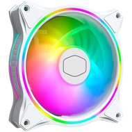 Cooler Master MasterFan MF120 Halo White Fan, Duo-Ring ARGB Customizable Lighting, 120mm PWM Static