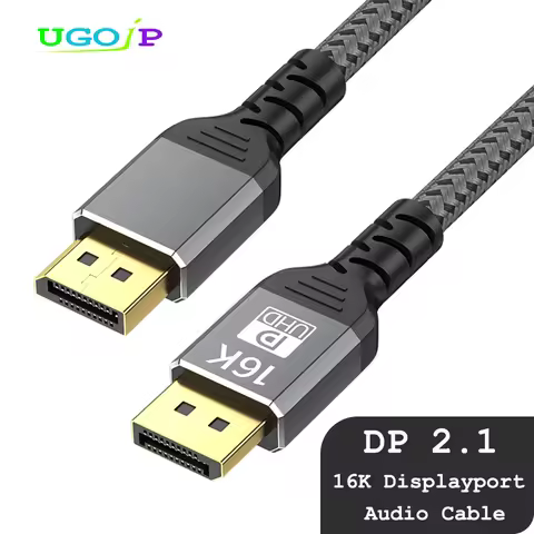 UGOjP 16K DP 2.1 Cable 12Bit HDR Displayport 2.1 Cable 80Gbps Ultra HD Audio Video Cord For TV Compu