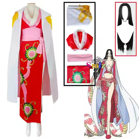 Boa Hancock Cosplay Kimono Anime Hancock Dresses Cloak Costume Halloween Women Cos Set Wig