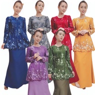 OVERRSIZE XL(42/44)-5XL(58/60) Plus Size Rubiah Floral Lace Women Muslimah Baju Kurung Raya Perempuan Saiz Besar 2024