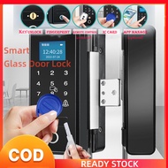 Multifunctional Smart Glass Door Lock With Key Digital Biometric Fingerprint Password Electric Lock Office Shop Door Lock